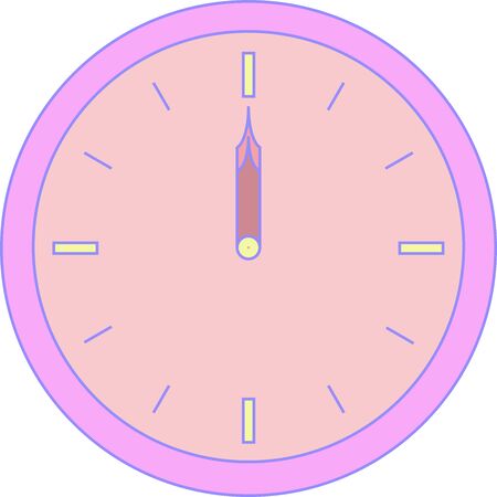 Round clock of alarm with purple corpus and rose faceのイラスト素材