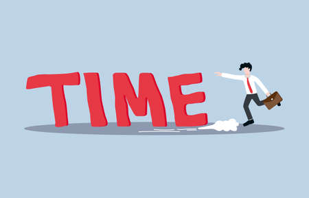 Time management or time countdown, business deadline, working time efficiency concept. Businessman...