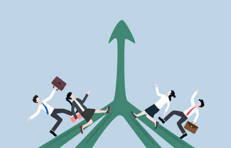 Joining same business path, team determination, aspiration or effort to reach mission concept....