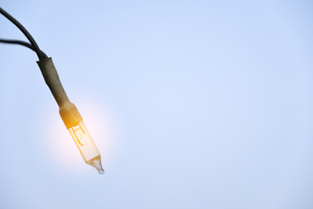 Close up of pararell bulb on blue sky background