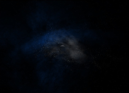 Space galaxy with Planets 3 d render
