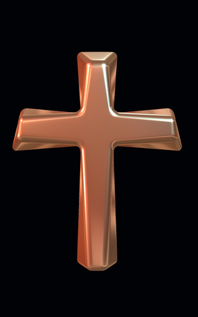 Gold Cross 3D renderの写真素材