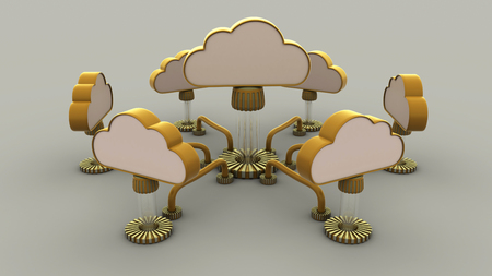 Cloud Network 3d  renderの写真素材
