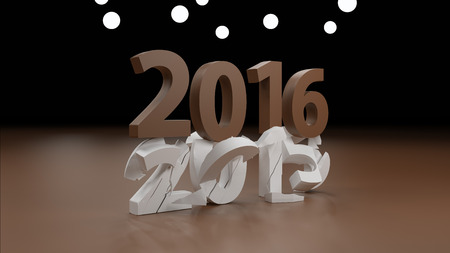 2016 New year change concept 3d renderの写真素材
