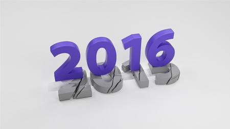 2016 New year change concept 3d renderの写真素材