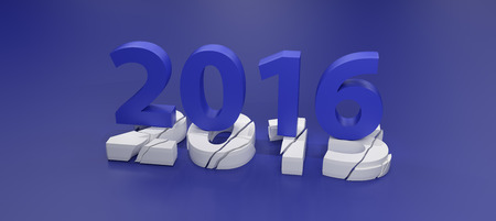 2016 New year change concept 3d renderの写真素材