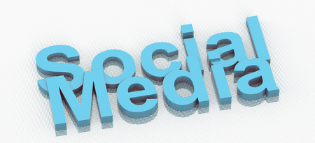 Social Media Text 3d renderの写真素材
