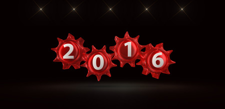 2016 Happy New Year3d render