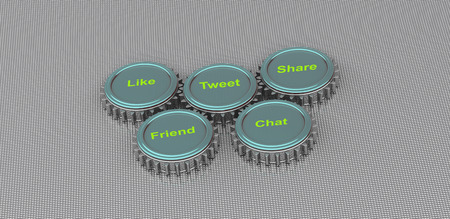 Social Media Web Signs 3d render