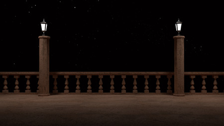 balcony fantasy,3D illustration