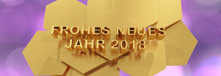 Frohes neues jahr, happy new year in German language 3d illustrationの写真素材