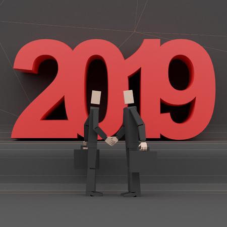 Two business man 3d renderingの写真素材