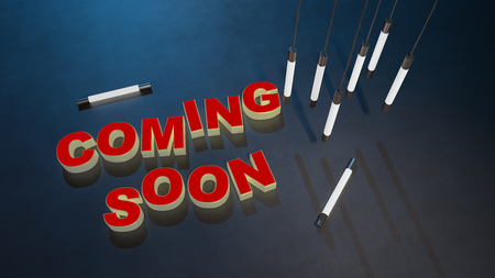 Coming soon message 3D renderingの写真素材