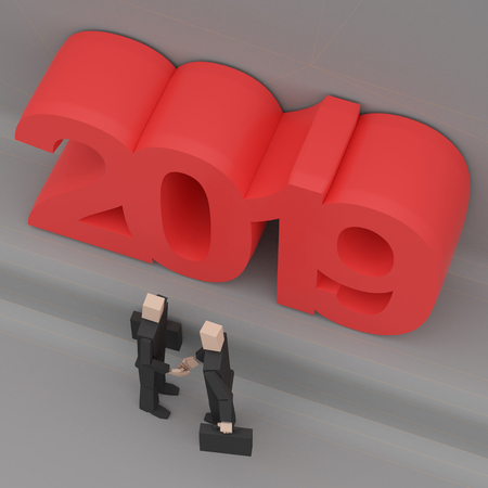 Two business man 3d renderingの写真素材