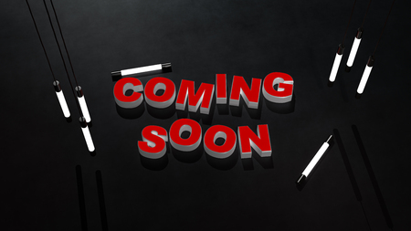 Coming soon message 3D renderingの写真素材