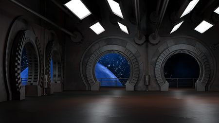 Space environment, ready for comp of your characters.3D renderingの写真素材