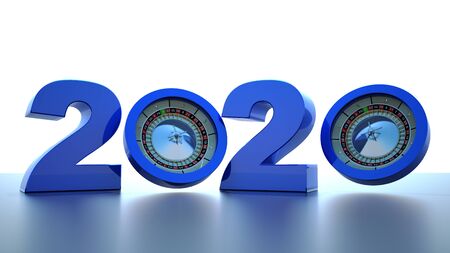happy new year 2020,3D rendering