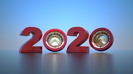 happy new year 2020,3D renderingの写真素材