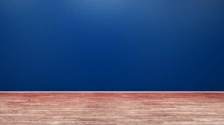 Empty blue studio room 3d renderingの写真素材
