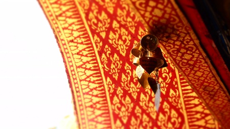 arch door in Thai templeの写真素材