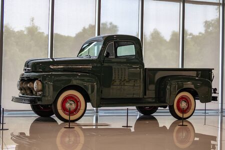 Shanghai Auto Museum exhibits a collection of vintage and modern automobiles, details and the device and development automotive industry. Exebition in Shanghai city of China.のeditorial素材