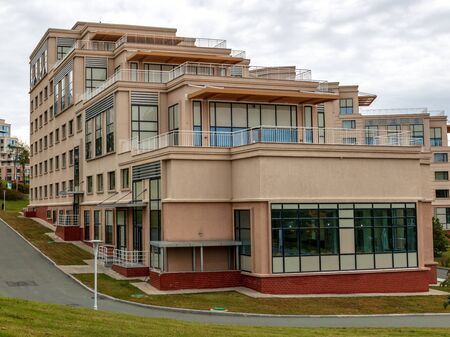 VLADIVOSTOK, RUSSIA - OCTOBER ,6 2018: Modern buildings on Russky Island on the territory of the...