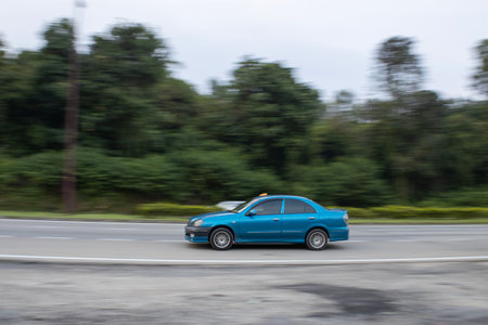 car driving on the road, motion blur, motion blur background.