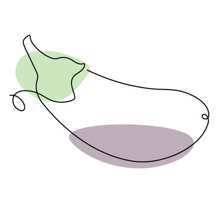 Eggplant in one lineのイラスト素材