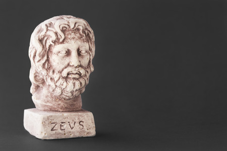 Face of the divine Zeus also called God's daytime sky represented on a dark backgroundのeditorial素材