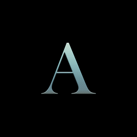 Letter of the alphabet on a black background to understand a concept of educationの写真素材
