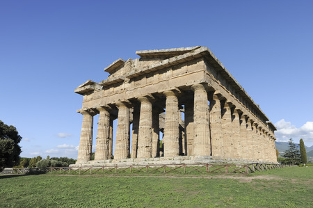 The Temple of Athena at Paestum as Temple of Ceres understood as the concept of culture and educationの写真素材