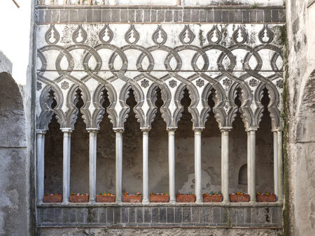 Detail of the historic building "Villa Rufolo" in "Ravello" in southern Italy, to understand a concept of culture and tourismの写真素材