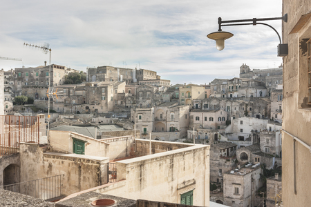 View of the Sassi of Matera, to understand a concept of culture and tourismの写真素材