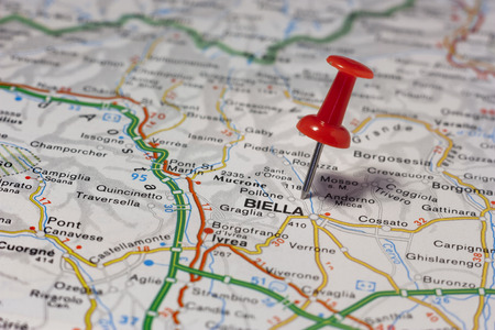 Road map of the city of Biella Italyの写真素材