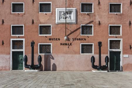 Naval History Museum, front of the building, July 21, 2017 Venice, Italy, concept of history and artのeditorial素材