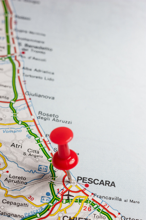 Road map of the city of Pescara Italyの写真素材