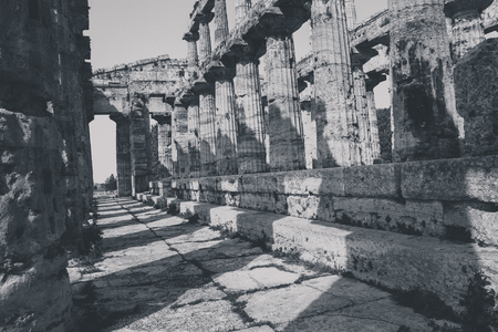Archaeological remains of Paestum Salerno Italy to understand a concept of culture and tourismの写真素材