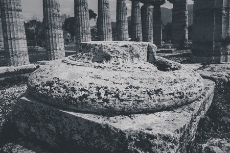 Archaeological remains of Paestum Salerno Italy to understand a concept of culture and tourismの写真素材