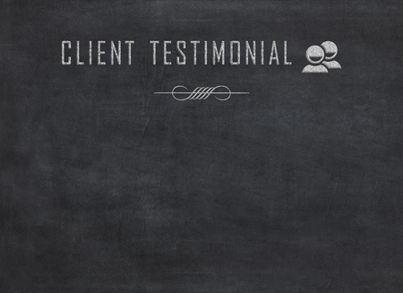 Client testimonial written on black background to mean a conceptの写真素材