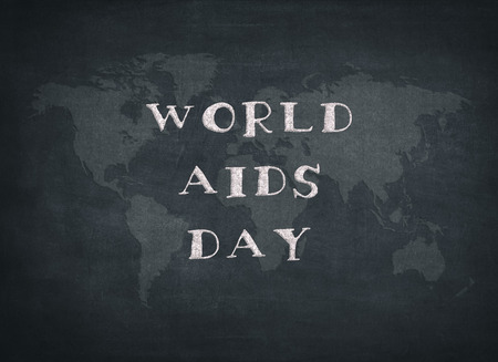 World AIDS Day - handwriting on a chalkboard to mean a conceptの写真素材