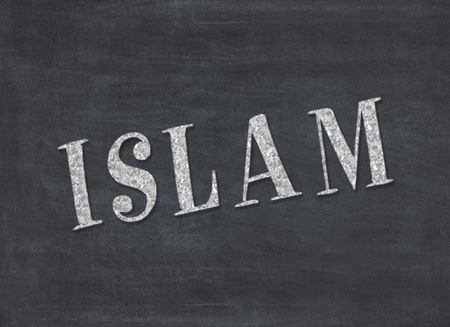 The word Islam is written on blackboard to mean a conceptの写真素材