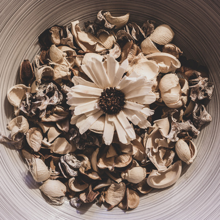 Colorful decoration artificial flower (vintage) to mean a conceptの写真素材