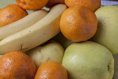 Close-up of mixed fruit to mean a conceptの写真素材
