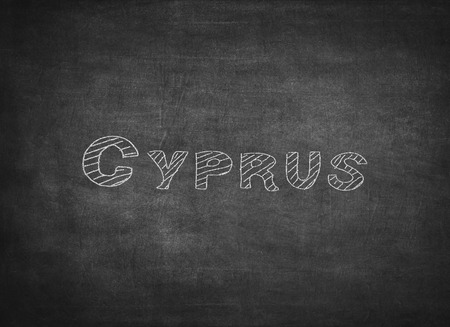 The word cyprus written on a blackboardの写真素材