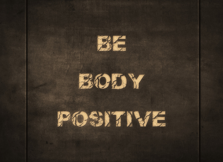 Body positive mental health happy typography letterpress beauty beautiful size life live enjoy happiness believe yourself attitude healthyの写真素材