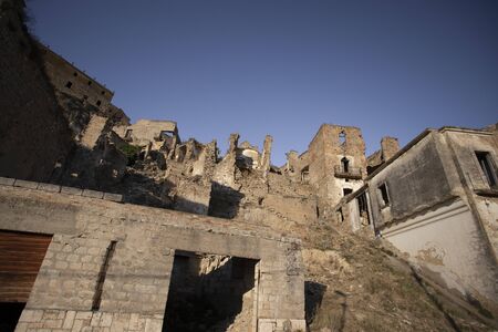 Craco, abandoned ghost town in Italyの写真素材