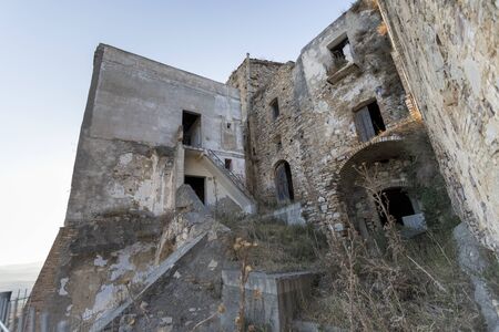 Craco, abandoned ghost town in Italyの写真素材