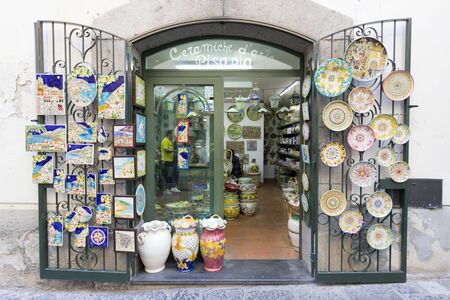 VIETRI SUL MARE, ITALY - 12 October 2019 Ceramics shop and facotry in Vietri Sul Mare, Italy to mean a conceptのeditorial素材