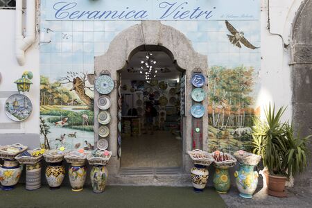 VIETRI SUL MARE, ITALY - 12 October 2019 Ceramic shop in Vietri sul Mare on Amalfi coast, Italy to mean a conceptのeditorial素材
