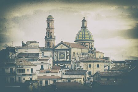 Vietri sul Mare Church of San Giovanni Battista in vintage style to mean a conceptのeditorial素材